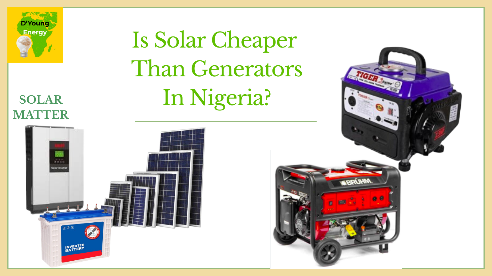 You are currently viewing Is Solar Cheaper Than Generators in Nigeria? A Detailed Cost Comparison for Homes and SMEs (2026 Guide)